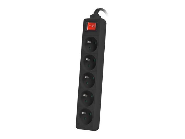 Lanberg Power strip 3m, black, 5 sockets, with switch, cable made of solid copper elektrības pagarinātājs