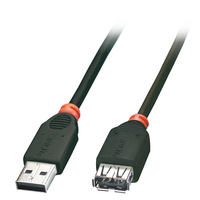 USB 2.0 Kabel A M/F black3m  Typ A M/F, Full/Low Speed USB kabelis