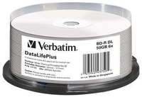 BluRay BD-R DL Verbatim [ Spindle 25 | 50GB | 6x [WIDE THERMAL PRINT NO ID] matricas