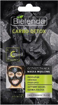 Bielenda Carbo Detox Cleansing carbon mask for mixed and oily skin 8g kosmētika ķermenim