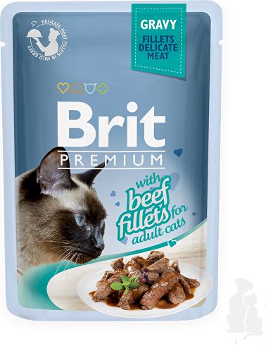 Brit KOT sasz.85g prem. sos BEEF FILLET VAT008671 (8595602518555) kaķu barība