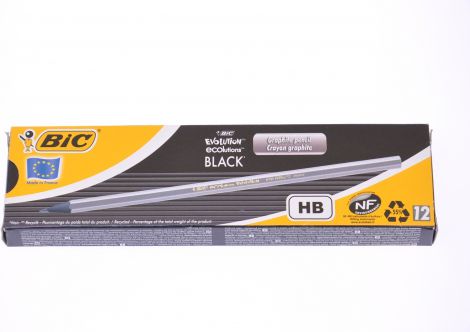 Bic OLOWEK BIC ECOLUTIONS EVOLUTION HB BLACK BEZ GUMKI PUDELKO 12 SZT - 896017 896017 (3086123278011)