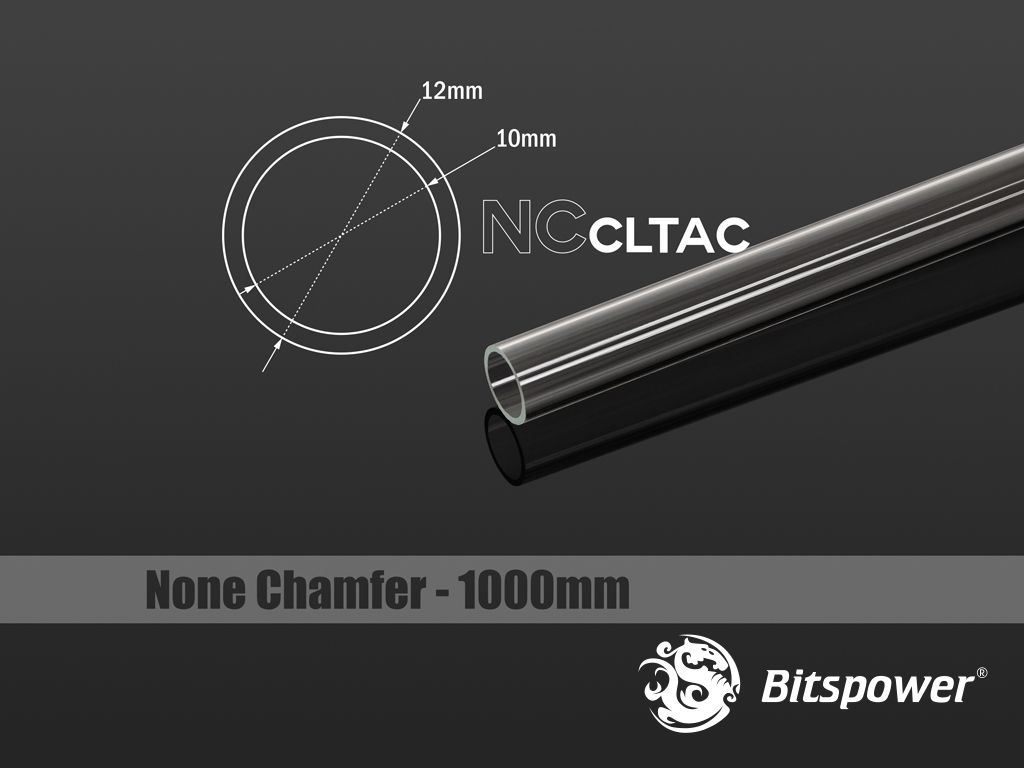 Bitspower Crystal Link Tube 12/10mm, Lange 1000mm - transparent ūdens dzesēšanas sistēmas piederumi
