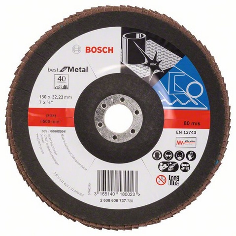 Bosch Listkowa tarcza szlifierska X571 Best for Metal 180 x 22,23mm (2608606737) 2608606737 (3165140180023)