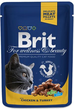 Brit Premium Cat Pouches with Chicken & Turkey 100g 8595602506019 (8595602506019) kaķu barība