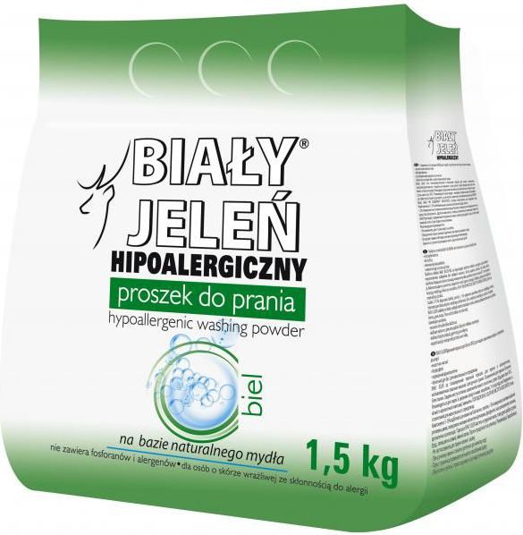 Bialy Jelen Hipoalergiczny proszek do prania Biel 1,5kg (BJN000013) BJN000013 (5900133005932) Sadzīves ķīmija