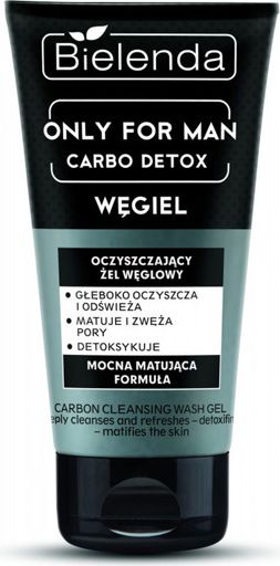 Bielenda Only for Man Carbo Detox Zel oczyszczajacy do mycia twarzy z weglem 150ml 136073 (5902169026073) kosmētika ķermenim