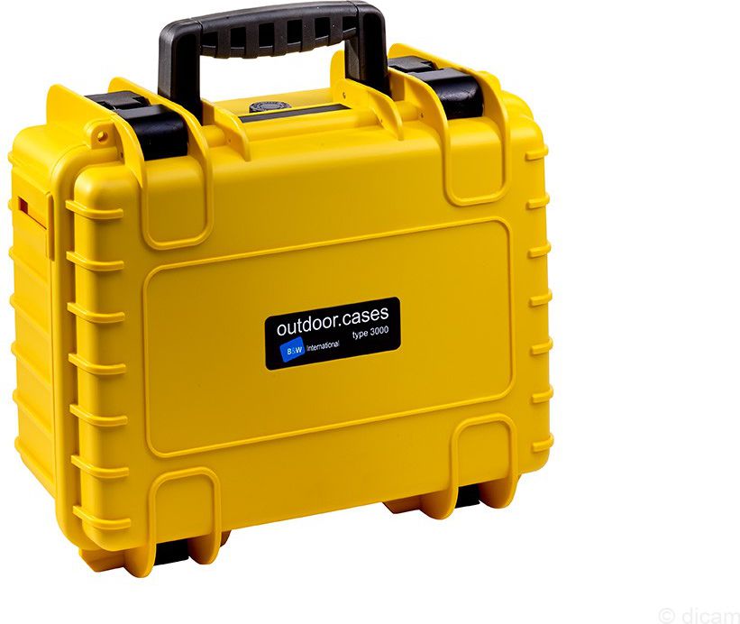B&W Outdoor Case Type 3000 yellow with pre-cut foam insert soma foto, video aksesuāriem