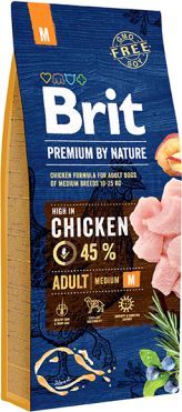 Brit Premium By Nature Adult M Medium 15kg VAT011749 (8595602526376) barība suņiem