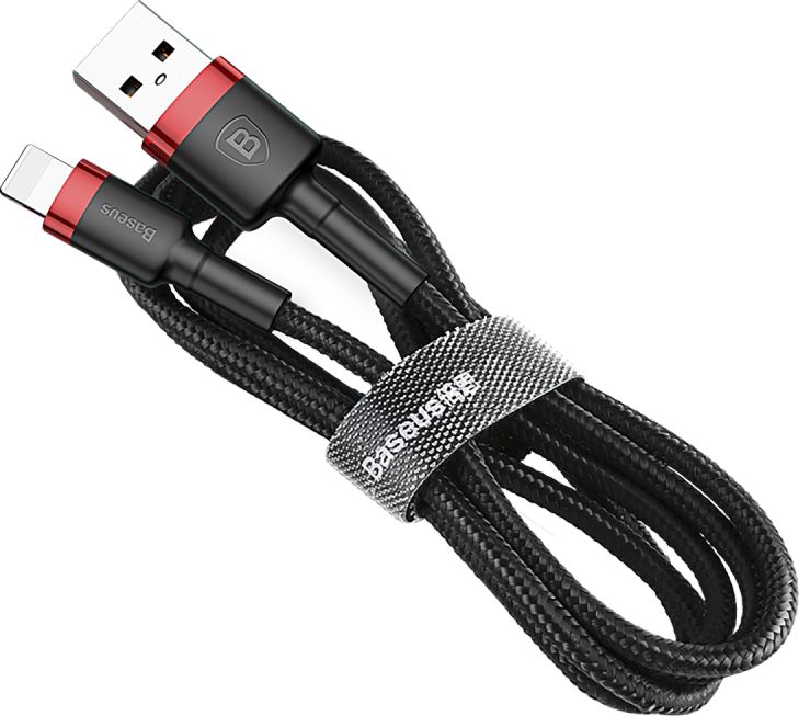 Baseus Cafule CATKLF-B91 (USB 2.0 - USB type C ; 1m; black and red color) USB kabelis