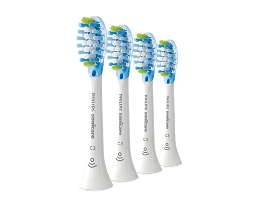Philips Sonicare C3 Premium zobu sukas uzgalis (4gab) (balts) HX9044/17 mutes higiēnai