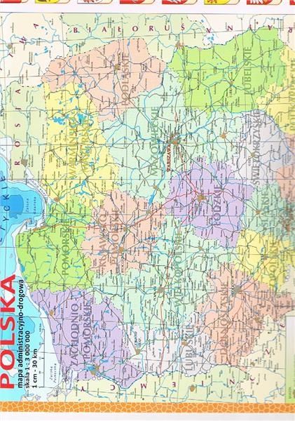 Podkladka edukacyjna. Polska Ogolnogeograficzna i administracyjno-drogowa mapa Polski VISU0040 (5903111525620) galda spēle