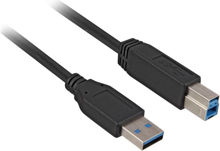 Kabel USB Sharkoon 3.0 A-B, 3,0m, czarny (4044951015658) USB kabelis