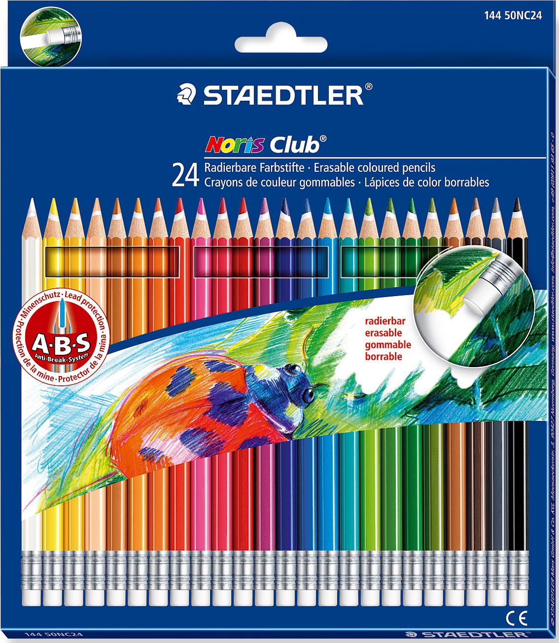 Staedtler Kredki z gumka 24 kolory Noris Club