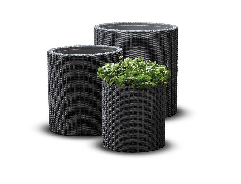 Keter S+M+L Cylinder Planters antracytowa