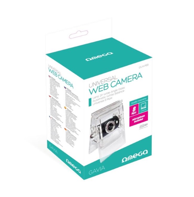 Omega OUW18B 1,3Mpix Web Kamera ar Mikrofonu USB 2.0 Melna web kamera