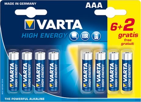 Varta Bateria High Energy AAA / R03 8 szt. 4903121428 (4008496568857) Baterija