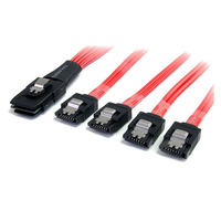 StarTech.com 50cm Serial Attached SCSI SAS Cable - SFF-8087 Plug to 4x Latching SATA (female) adapteris