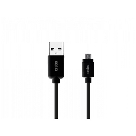 SBS Data cable USB type A Male to Micro USB Male for mobile phones and smartphone, Length of 1,0 m, Black aksesuārs mobilajiem telefoniem