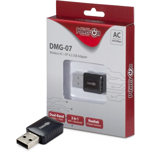 Inter-Tech Wi-Fi5 + BT4.2 USB Adapter DMG-07 Stick   650Mbps retail