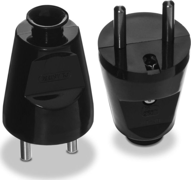 Volteo WTYCZKA PROSTA ROZBIERALNA 2P+Z, 16A, 250V CZARNA VT-301-0035 (5908235761039) adapteris