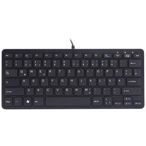 R-Go Tools R-Go Compact Keyboard, QWERTZ (DE), black, wired 8719274491002 klaviatūra