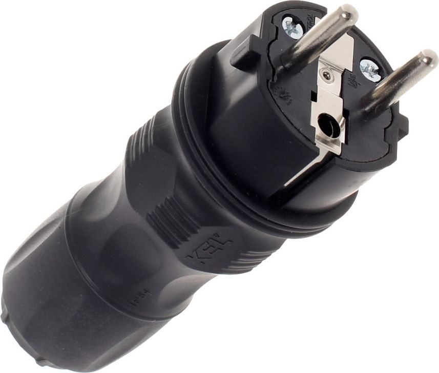 Volteo Wtyczka Prosta 2p+z, 16a Extreme Uni Ip54 Czarna E+97-4460 (5902273405412) adapteris