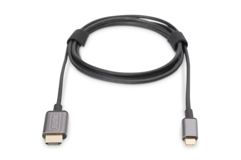 Digitus USB Cable USB Type C 3.1 to HDMI Cable 4K 30Hz Metal HQ Black 1.8m USB kabelis