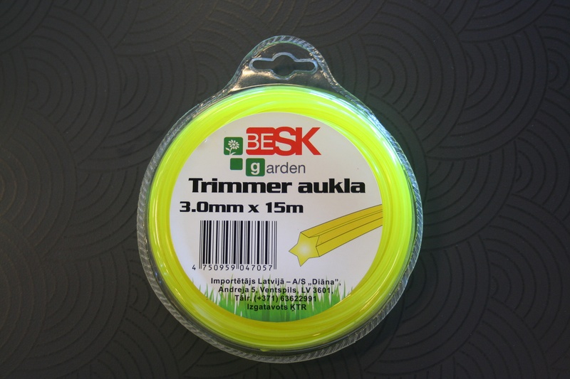 BESK Trimmer aukla 3.0mm*15m zvaigze Zāles pļāvējs - Trimmeris