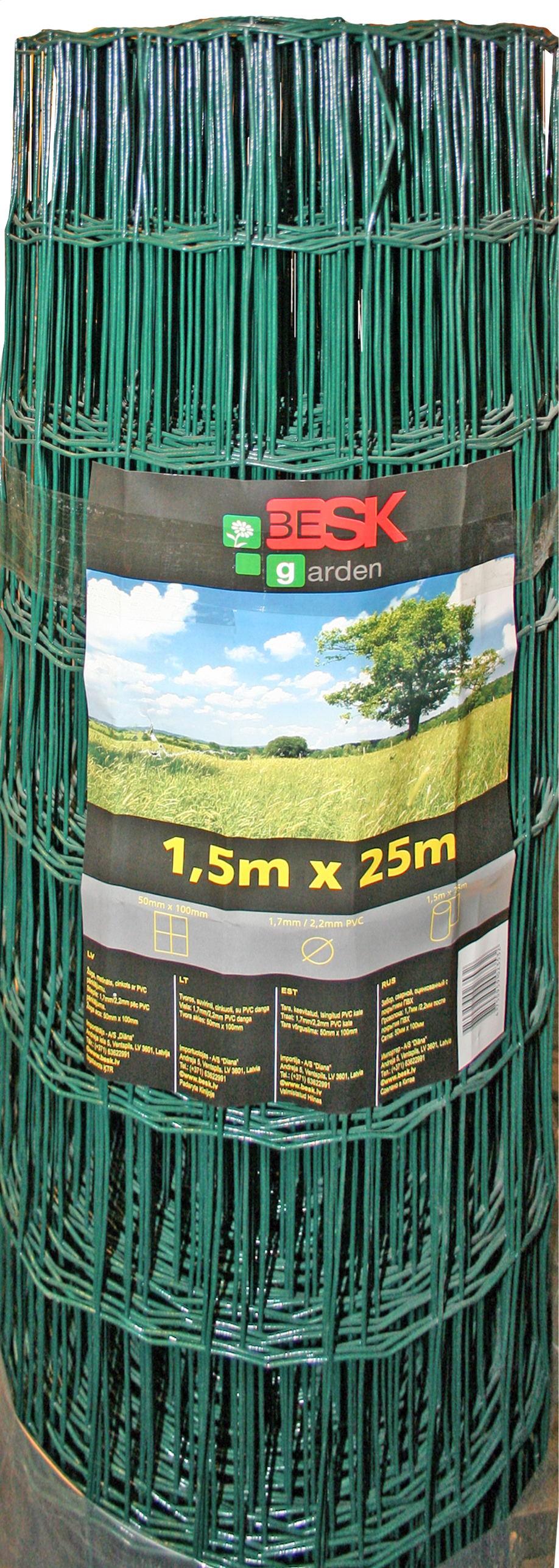 BESK Zogs cinkots ar PVC 1.5mx25m (100x100) Dārza mēbeles