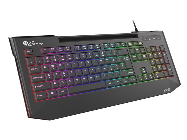 Genesis LITH 400 Gaming keyboard, RGB LED light, US, Black, Wired klaviatūra