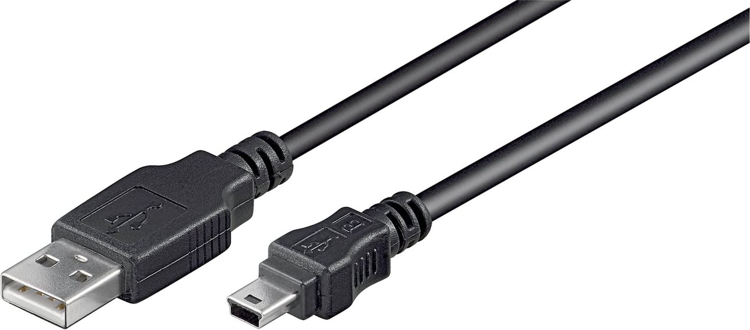 Goobay 50767 USB 2.0 Hi-Speed cable, black, 1.8 m 4040849507670 USB kabelis