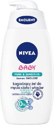 Nivea Baby Lagodzacy zel do mycia ciala i wlosow Pure&Sensitive Emolient 500ml 0186283 (5900017041100) aksesuāri bērniem