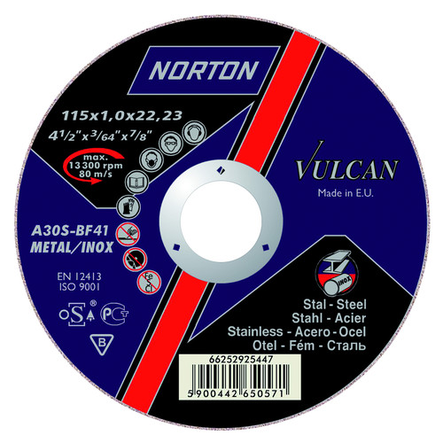 NORTON Cutting disc Vulcan Metal Inox A46S-BF-80 230 x 22.23 x 1.9mm (66252925436)