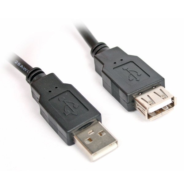 Omega AM-AF USB Vads Pagarinātājs 3m Melns USB kabelis