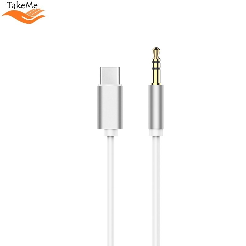 TakeMe Audio vads no Type-C spraudnis uz 3.5mm ligzda balts 47cm (OEM)