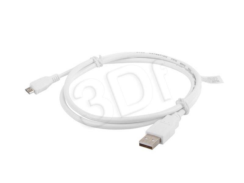 Cable USB 2.0 micro AM-MBM5P 1M white USB kabelis