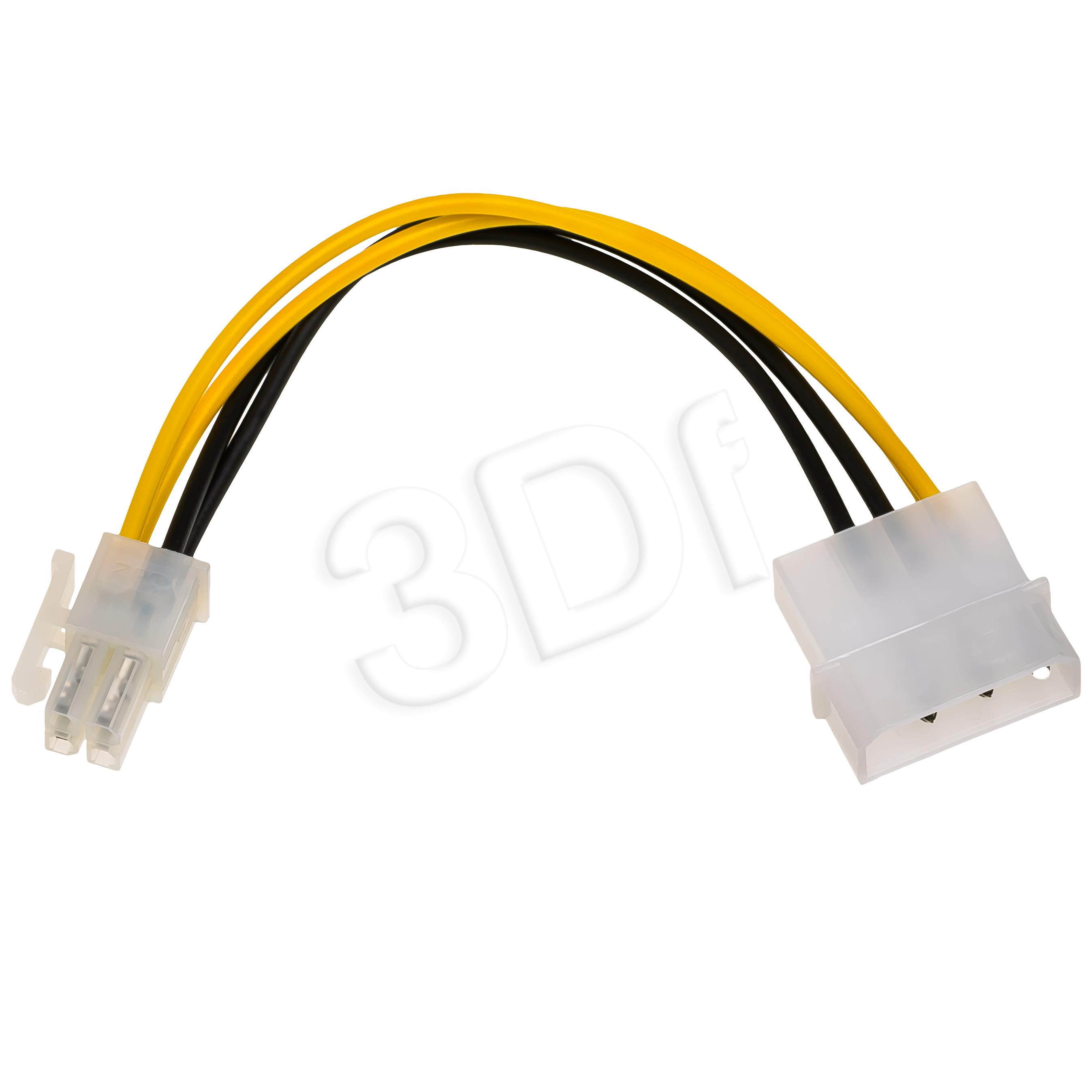 Kabel zasilajcy Akyga AK-CA-12 ( MOLEX / P4 F-M PVC 0 15m Melns-aoty ) kabelis, vads