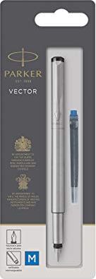 Parker Vector Stainless Steel Fountain Pen Blue 1870805