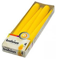 Galda svece Bolsius dzeltena 4gab. 647135