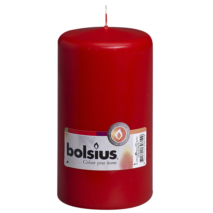 Svece stabs Bolsius sarkana 7.8x15cm 647181