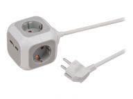 Brennenstuhl 4-way socket cube + USB