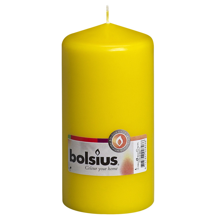Svece stabs Bolsius dzeltena 7.8x15cm 647182