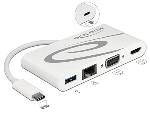 DELOCK Dockingstation USB3.1/C > LAN/HDMI 4K 30Hz/VGA/USB dock stacijas HDD adapteri