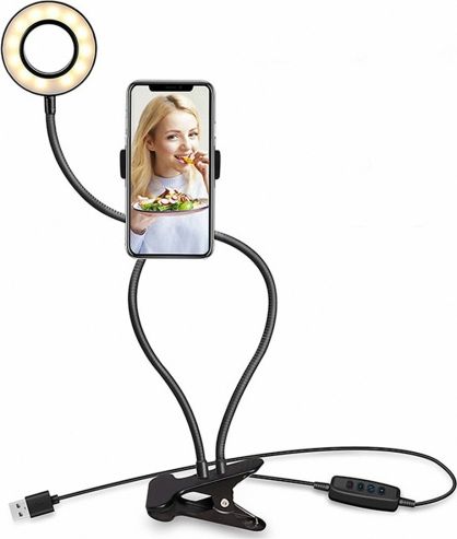 Xrec Selfie Kit - Flexible Tripod / LED Ring Lamp For Phone SB4601 aksesuārs mobilajiem telefoniem