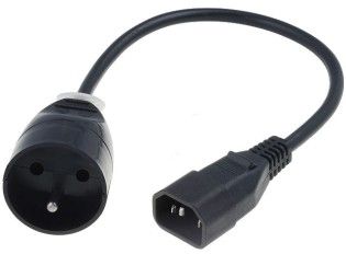 Jonex power cord Extension for UPS 1-socket w / u 10A H05VV-F 3 x 1 0.3m with IEC C14 plug (PS-PCU 171) kabelis datoram