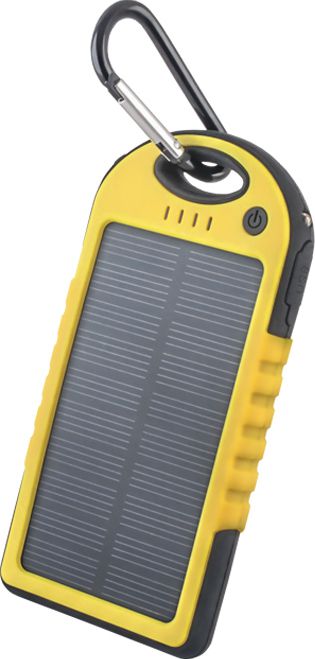 Forever PowerBank PB-016 Solar 5000mAh Yellow Powerbank, mobilā uzlādes iekārta