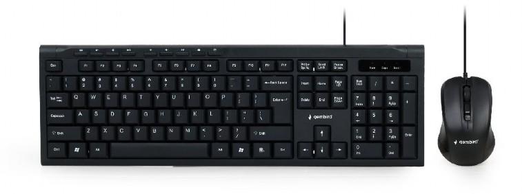 Gembird multimedia desktop set, USB, US layout, black klaviatūra