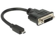 Delock - Adapter HDMI - 1 x Micro HDMI Type D 19 Pin (M) - 1 x DVI 24+5 (DVI- D) (W) - 20cm - black (65563)