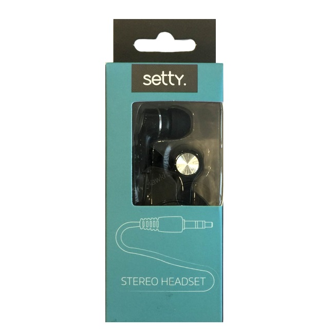 Setty universālas X-Bass 3.5mm In-Ear Austiņas priekš MP3/Mp4 mūzikas bez mikrofona Melnas aksesuārs mobilajiem telefoniem